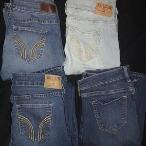 lot of four lowrise bootcut hollister jeans